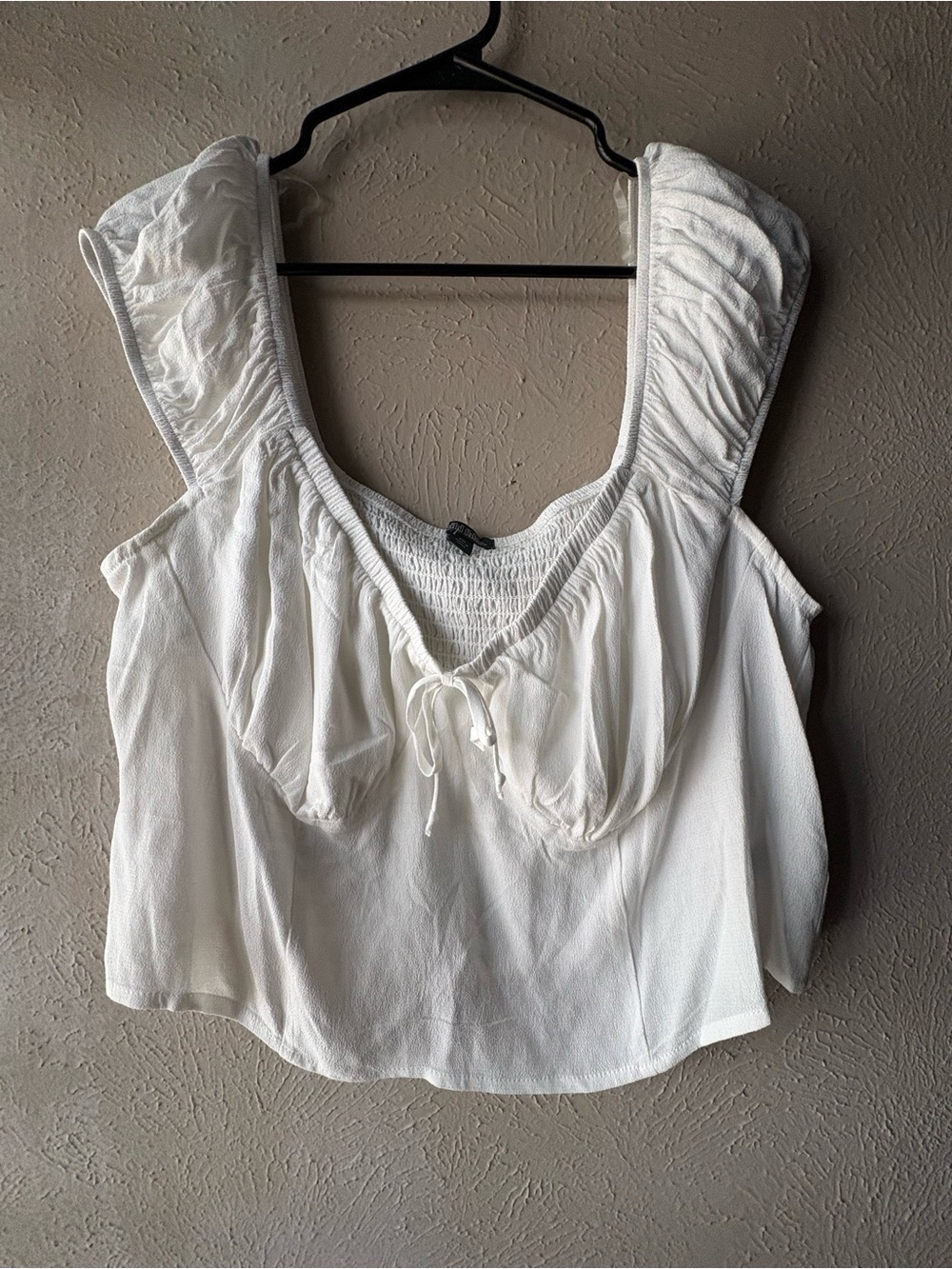 wild fable White Ruffle Tie-Front Cropped Tank